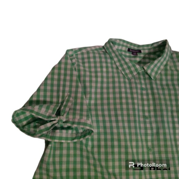 Roaman's gingham blouse sz 32W (5X) - Picture 6 of 11